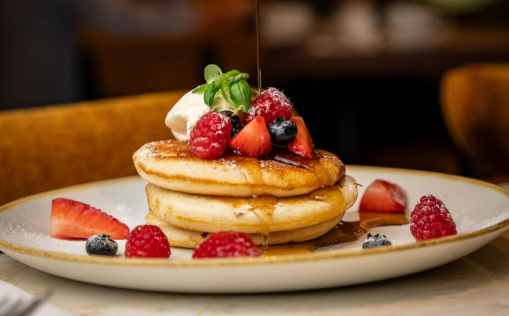 Berry Pancakes at The Cardinal Bar & Kitchen