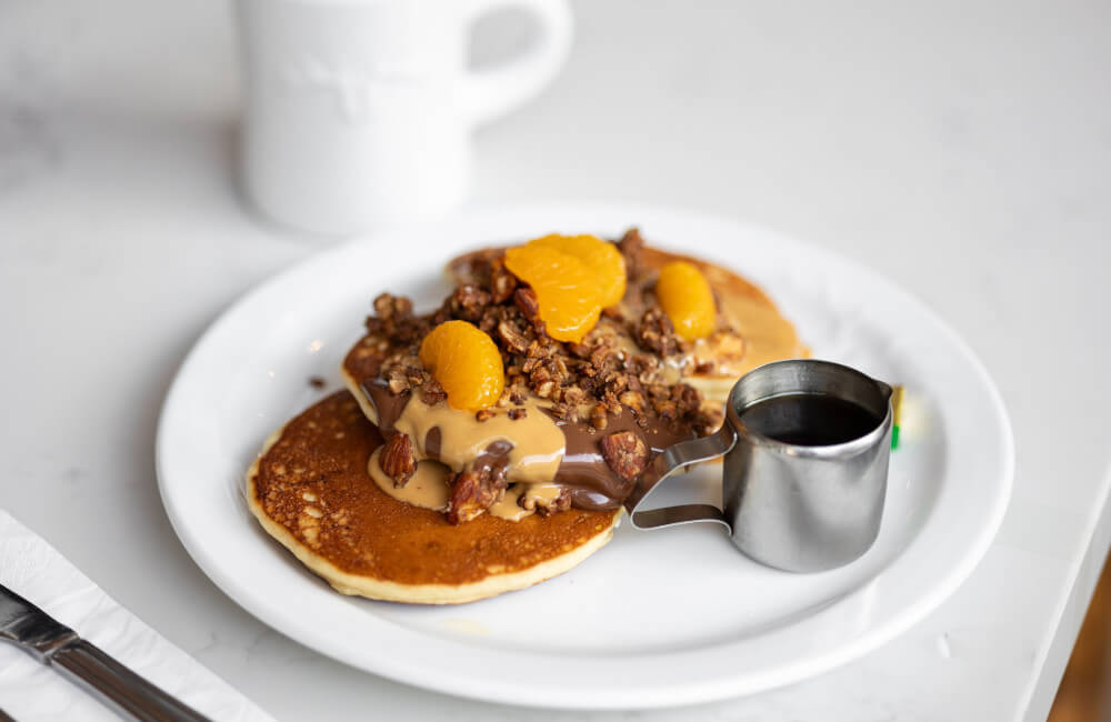 Chocolate Orange Pancakes at Moose Coffee