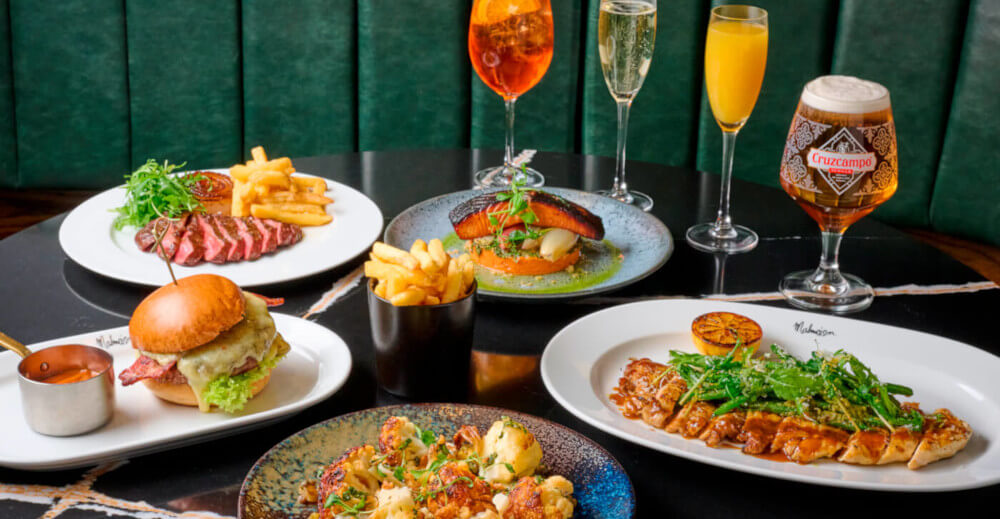 Malmaison Liverpool Bottomless Brunch Dishes and Drinks